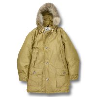 70's【ビンテージ】【ウールリッチ】【Woolrich】【ベージュ】【中綿入り】【ファーフード付き】【中綿ダウンジャケット】【サイズM程度】 