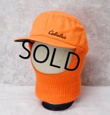 【ビンテージ】カベラス【cabela's】オレンジ【フェイスマスク付き】キャップ【ニット帽】【サイズXL】 