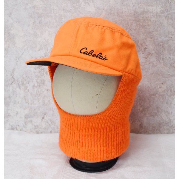 画像1: 【ビンテージ】カベラス【cabela's】オレンジ【フェイスマスク付き】キャップ【ニット帽】【サイズXL】 