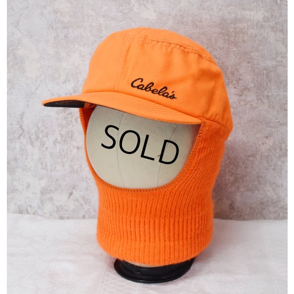 画像1: 【ビンテージ】カベラス【cabela's】オレンジ【フェイスマスク付き】キャップ【ニット帽】【サイズXL】 