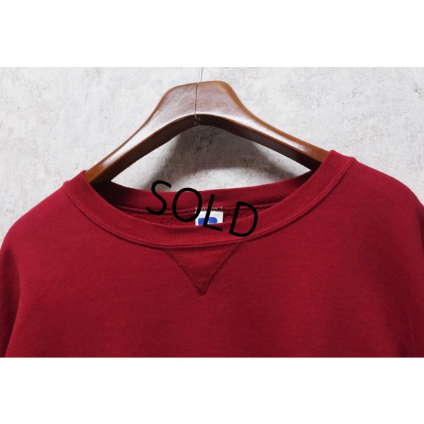 画像3: 90'ｓ【USA製】【RUSSELL】ラッセル 【ビンテージ】ワインレッド【無地】【クルーネック】前V スウェット【サイズＸL】 