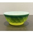 画像1: 【ファイヤーキング】【Fire King】キンバリー グリーンｘイエロー　チリボウル【シリアルボウル】<br> (1)