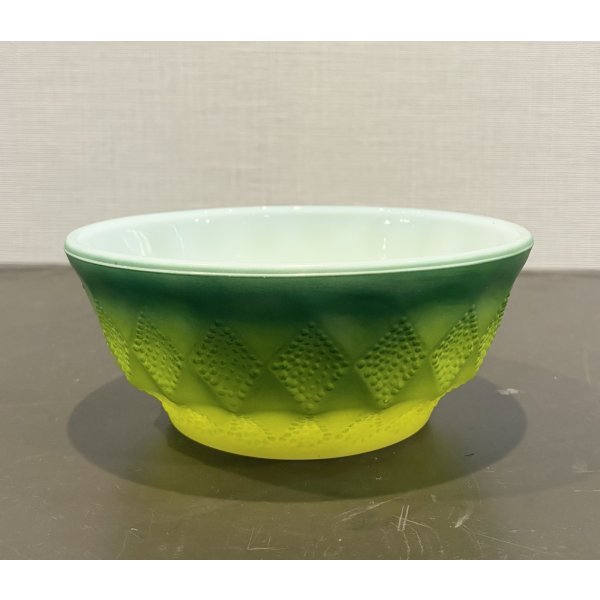 画像1: 【ファイヤーキング】【Fire King】キンバリー グリーンｘイエロー　チリボウル【シリアルボウル】 
