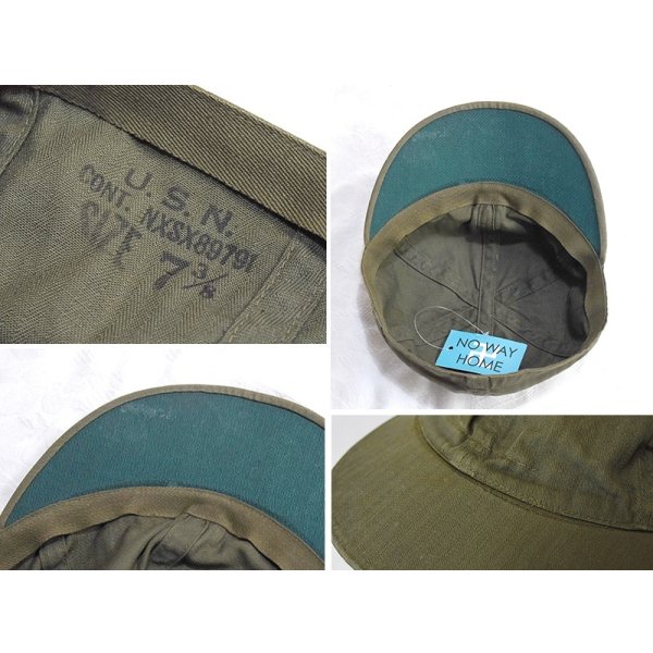 画像2: 40's【ビンテージ】米軍実物【U.S.NAVY】【USN】【N-3】【HBTキャップ】サイズ 7 3/8【57.5ｃｍ程度】 