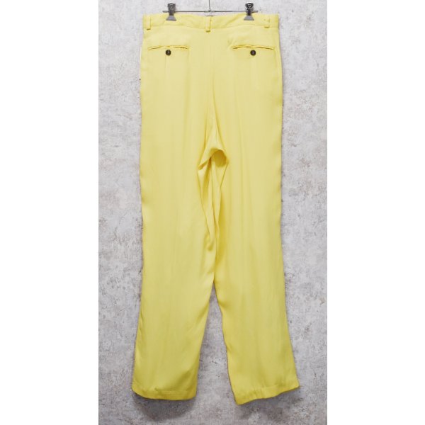 画像5: 90’S~ デッドストック USA製【JAMES LORD】ジェームズ・ロード【黄色】レーヨン ２タック【パンツ】【W34】 