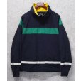 画像1: 90's【ビンテージ】【nautica】【ノーティカ】【紺×緑ｘ白】ジップアップブルゾン【サイズＸＬ】<br> (1)