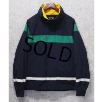 90's【ビンテージ】【nautica】【ノーティカ】【紺×緑ｘ白】ジップアップブルゾン【サイズＸＬ】 