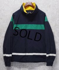 90's【ビンテージ】【nautica】【ノーティカ】【紺×緑ｘ白】ジップアップブルゾン【サイズＸＬ】 