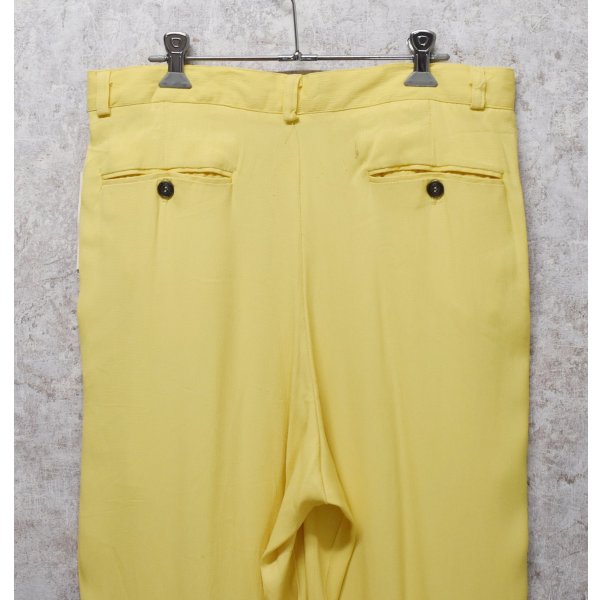 画像4: 90’S~ デッドストック USA製【JAMES LORD】ジェームズ・ロード【黄色】レーヨン ２タック【パンツ】【W34】 
