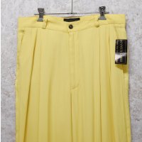 90’S~ デッドストック USA製【JAMES LORD】ジェームズ・ロード【黄色】レーヨン ２タック【パンツ】【W34】 