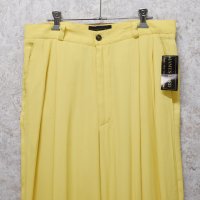 90’S~ デッドストック USA製【JAMES LORD】ジェームズ・ロード【黄色】レーヨン ２タック【パンツ】【W34】 