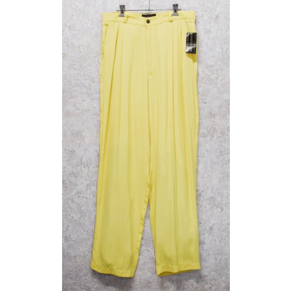 画像3: 90’S~ デッドストック USA製【JAMES LORD】ジェームズ・ロード【黄色】レーヨン ２タック【パンツ】【W34】 