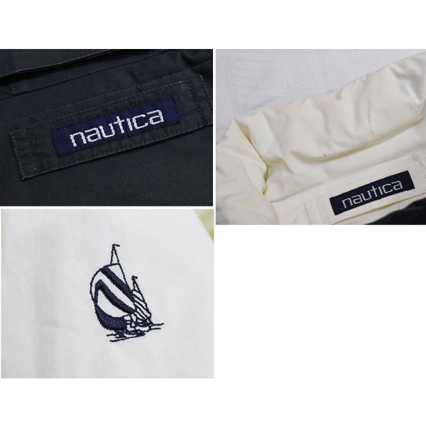 画像3: 90's【ビンテージ】【nautica】【ノーティカ】【緑ｘ紺ｘ白 切替】ｘ【生成り】リバーシブル  コットン ジップアップブルゾン【サイズL程度】 