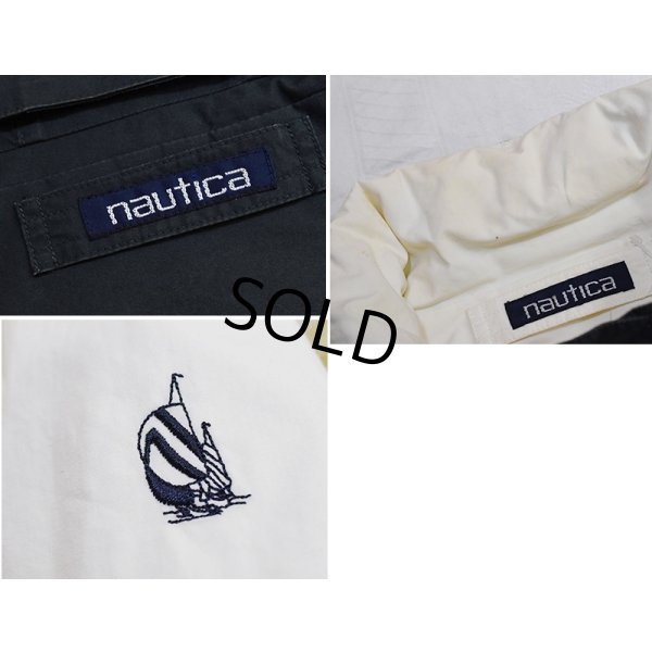 画像3: 90's【ビンテージ】【nautica】【ノーティカ】【緑ｘ紺ｘ白 切替】ｘ【生成り】リバーシブル  コットン ジップアップブルゾン【サイズL程度】 