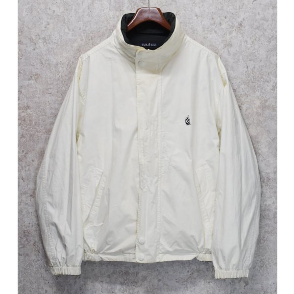 画像5: 90's【ビンテージ】【nautica】【ノーティカ】【緑ｘ紺ｘ白 切替】ｘ【生成り】リバーシブル  コットン ジップアップブルゾン【サイズL程度】 