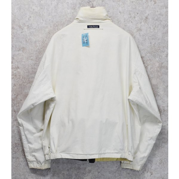 画像6: 90's【ビンテージ】【nautica】【ノーティカ】【緑ｘ紺ｘ白 切替】ｘ【生成り】リバーシブル  コットン ジップアップブルゾン【サイズL程度】 