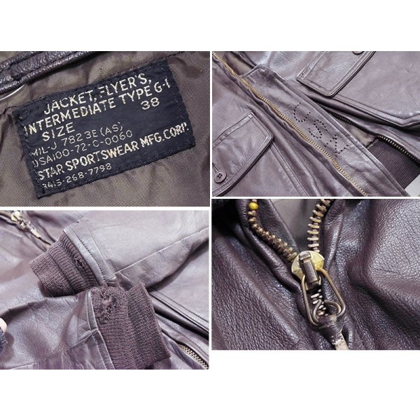 画像2: 70's【米軍実物】【ビンテージ】【U.S.NAVY】STAR SPORTSWEAR製【G-1】MIL-J-7823E(AS)【フライトジャケット】【US38】 