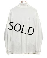 USA製【ラルフローレン】POLO RALPH LAUREN ビンテージ【白】【タートルネックロンT】【サイズXL】 