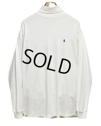 USA製【ラルフローレン】POLO RALPH LAUREN ビンテージ【白】【タートルネックロンT】【サイズXL】 