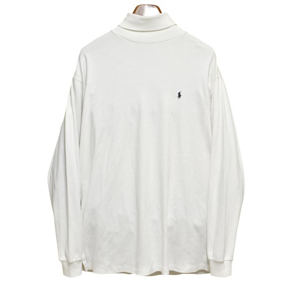 画像1: USA製【ラルフローレン】POLO RALPH LAUREN ビンテージ【白】【タートルネックロンT】【サイズXL】 