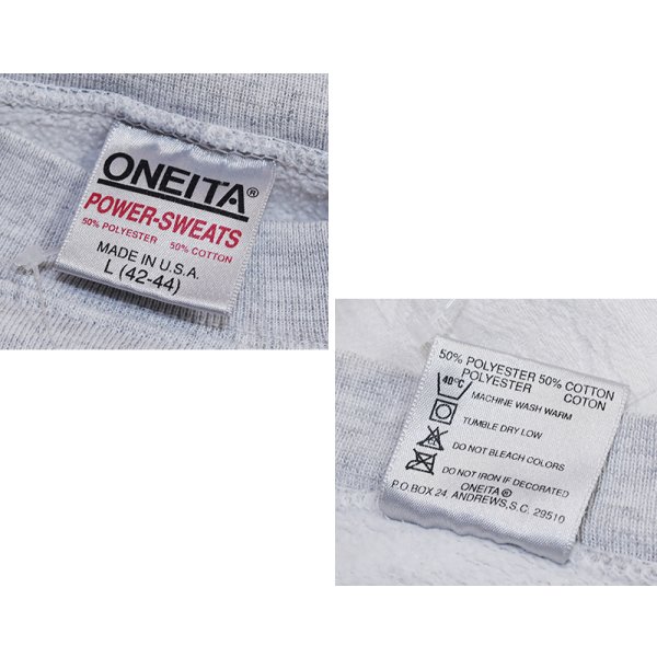 画像2: ~90's【ビンテージ】USA製【ONEITA】【オニータ】【国旗プリント】グレー【スウェット】【サイズL】 