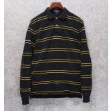 ビンテージ【ラルフローレン】 【POLO ralph lauren】【緑ｘ紺ｘ黄色】ボーダー【長袖ポロシャツ】 【サイズＳ】  