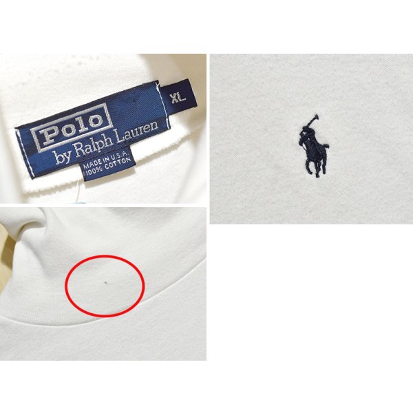 画像2: USA製【ラルフローレン】POLO RALPH LAUREN ビンテージ【白】【タートルネックロンT】【サイズXL】 
