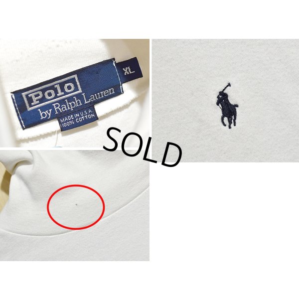 画像2: USA製【ラルフローレン】POLO RALPH LAUREN ビンテージ【白】【タートルネックロンT】【サイズXL】 