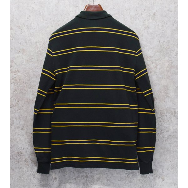 画像3: ビンテージ【ラルフローレン】 【POLO ralph lauren】【緑ｘ紺ｘ黄色】ボーダー【長袖ポロシャツ】 【サイズＳ】  