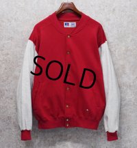 90's USA製【ビンテージ】RUSSEL【ラッセル】【赤ｘグレー】【スウェットスタジャン】【サイズM】 