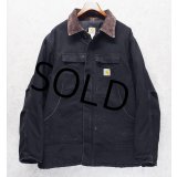ビンテージ【carhartt】【カーハート】【黒】トラディショナルコート【ブランケット裏地付き】【ダック地】【ワークジャケット】【XＬ程度】 