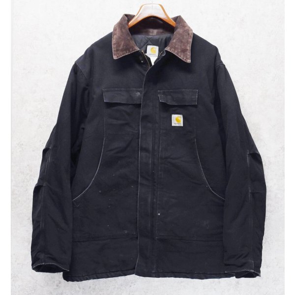 画像1: ビンテージ【carhartt】【カーハート】【黒】トラディショナルコート【ブランケット裏地付き】【ダック地】【ワークジャケット】【XＬ程度】 
