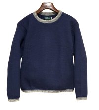 USA製 ビンテージ【L.L.Bean Factory store】L.L.ビーン【紫ｘグレーリブ】【セーター】【レディースＳ】 