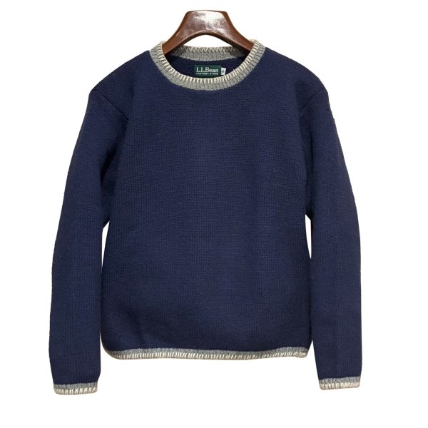 画像1: USA製 ビンテージ【L.L.Bean Factory store】L.L.ビーン【紫ｘグレーリブ】【セーター】【レディースＳ】 