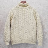【アイルランド製】ビンテージ【John Molloy】ジョン モロイ ネップ入り【タートルネック】【フィッシャーマンセーター】【サイズS程度】  