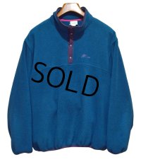 程度良好 90's~ 【ビンテージ】【ＬＬビーン】【L.L.bean】【エメラルドｘ紫】【プルオーバーフリース】サイズＭ－Ｌ 