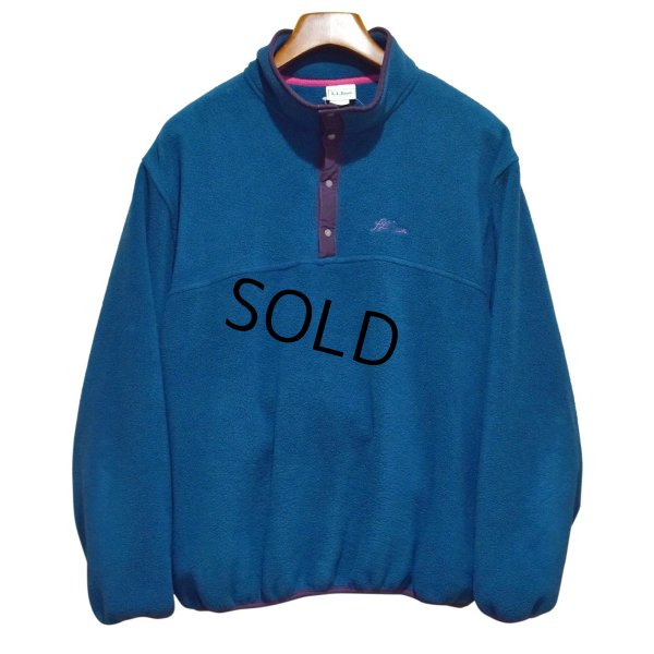 画像1: 程度良好 90's~ 【ビンテージ】【ＬＬビーン】【L.L.bean】【エメラルドｘ紫】【プルオーバーフリース】サイズＭ－Ｌ 