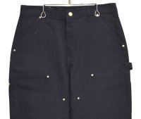 デッドストック 【USA製】【未使用】【カーハート】【carhartt】黒【コットン】ダブルニー ワークパンツ【ペインターパンツ】【32ｘ28】 