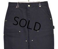 デッドストック 【USA製】【未使用】【カーハート】【carhartt】黒【コットン】ダブルニー ワークパンツ【ペインターパンツ】【32ｘ28】 