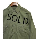40's【米軍実物】USネイビー【ビンテージ】【U.S.NAVY】【N-3】 【コットンポプリン】ユーティリティシャツ【15 1/2】 