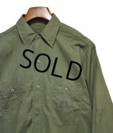 40's【米軍実物】USネイビー【ビンテージ】【U.S.NAVY】【N-3】 【コットンポプリン】ユーティリティシャツ【15 1/2】 