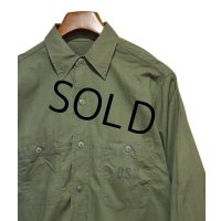 40's【米軍実物】USネイビー【ビンテージ】【U.S.NAVY】【N-3】 【コットンポプリン】ユーティリティシャツ【15 1/2】 