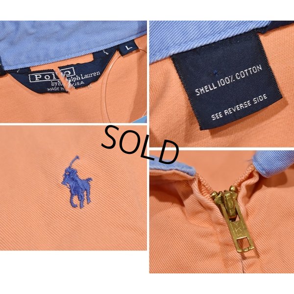 画像2: 90's USA製 ビンテージ【ラルフローレン】【RALPH LAUREN】【サーモンオレンジ】【スウィングトップ】【ジップアップブルゾン】【サイズＬ】 