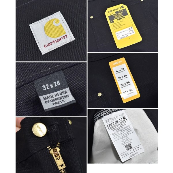 画像2: デッドストック 【USA製】【未使用】【カーハート】【carhartt】黒【コットン】ダブルニー ワークパンツ【ペインターパンツ】【32ｘ28】 