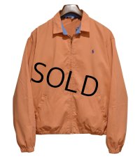 90's USA製 ビンテージ【ラルフローレン】【RALPH LAUREN】【サーモンオレンジ】【スウィングトップ】【ジップアップブルゾン】【サイズＬ】 