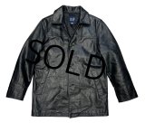 【ビンテージ】オールドギャップ【GAP】【ギャップ】【ブラック】カーコート【レザージャケット】【サイズXS】 