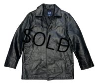 【ビンテージ】オールドギャップ【GAP】【ギャップ】【ブラック】カーコート【レザージャケット】【サイズXS】 