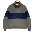画像1: 90's【ビンテージ】Eddie Bauer【エディーバウアー】【グレー×青ライン】ハーフジップフリース【フリースジャケット】ポーラテック【サイズL】<br> (1)