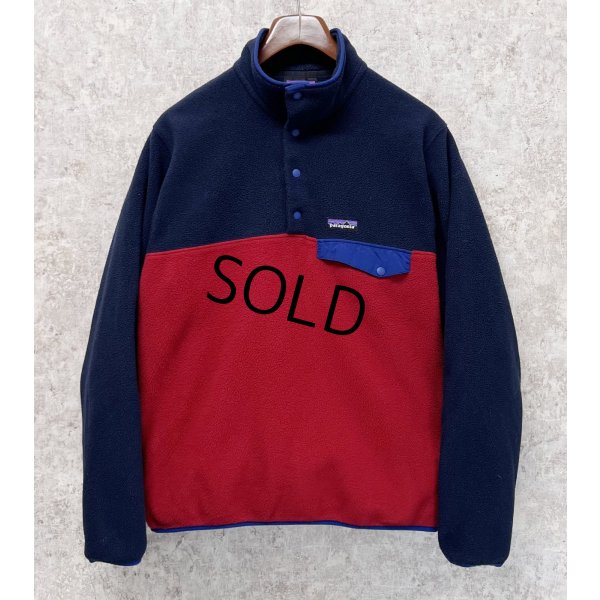 画像1: ビンテージ【パタゴニア】patagonia【紺×赤】切替 【シンチラ】スナップT 【フリース プルオーバー】【サイズS】 