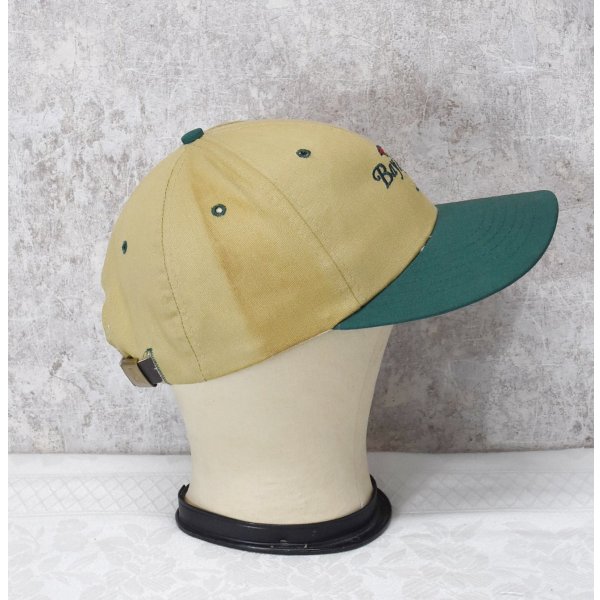 画像4: ほぼ未使用!! 90's~【USA製】【BYATEXAS】【ビンテージ】【Bay Hill】刺繍【ベージュ×ツバ緑】傘【BBキャップ】【ベースボールキャップ】サイズフリー 